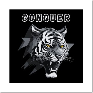 Tiger motivational quote gym Posters and Art